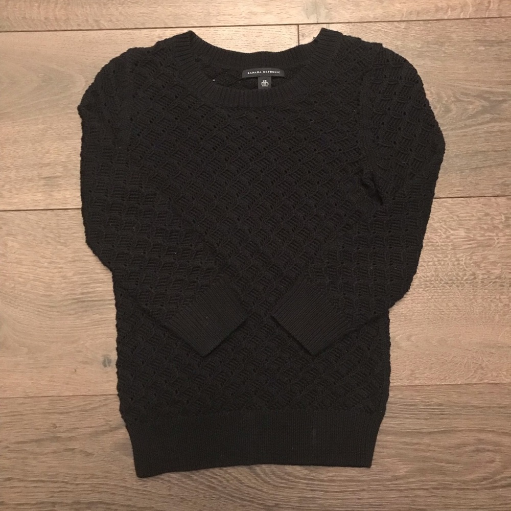 Black cable knit sweater